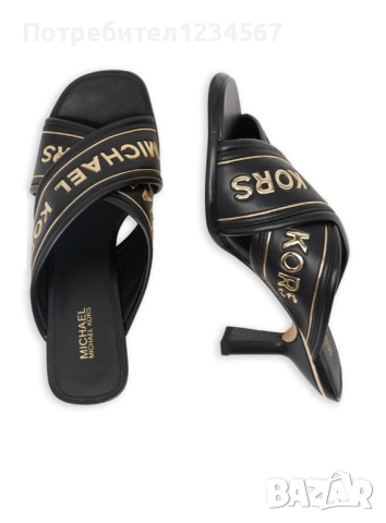 НОВИ уникални чехли на ток MICHAEL KORS 36 н, закупени за 338 лв, снимка 2 - Чехли - 51372523