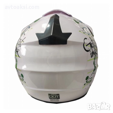 Каска мотор крос Детска White -721319, снимка 5 - Аксесоари и консумативи - 51844113