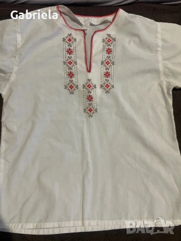 Памучна риза с шевица, снимка 2 - Антикварни и старинни предмети - 53564196