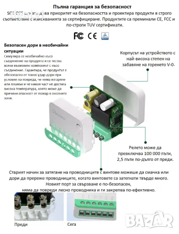 SONOFF MINIR4M Extreme Matter WiFi Интелигентен Превключвател, снимка 5 - Друга електроника - 47866570