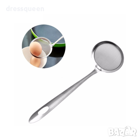 1949 Кухненска цедка с дълга дръжка, неръждаема стомана, снимка 2 - Аксесоари за кухня - 44566843