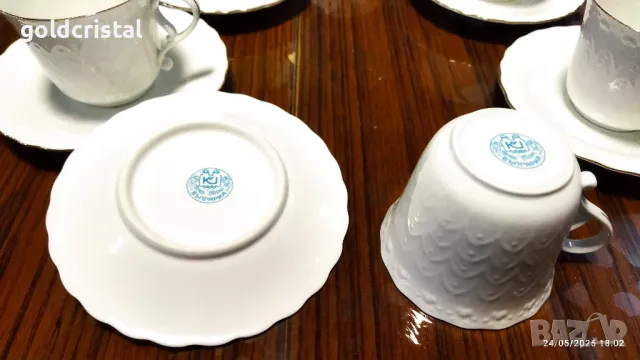 Стар български костен порцелан Бононя Ралица чаши за чай кафе , снимка 3 - Антикварни и старинни предмети - 50415598