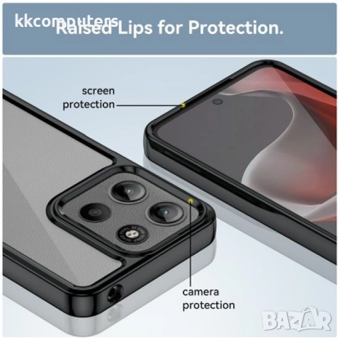 Motorola Moto G05 4G / E15 4G Силиконов Калъф Anti-drop TPU + Acrylic и Протектор, снимка 10 - Калъфи, кейсове - 52674164