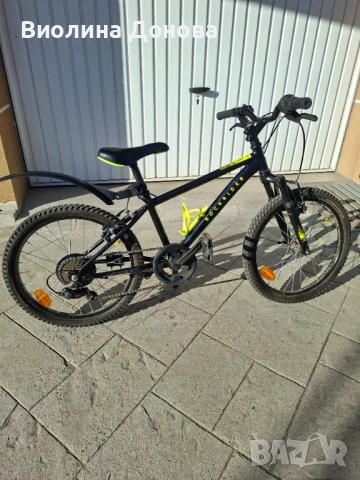 ROCKRIDER  ДЕТСКИ ПЛАНИНСКИ ВЕЛОСИПЕД ROCKRIDER EXPLORE 500, 20 ИНЧА, ЗА 6 – 9 ГОД., ЧЕРЕН, снимка 6 - Детски велосипеди, триколки и коли - 53647942