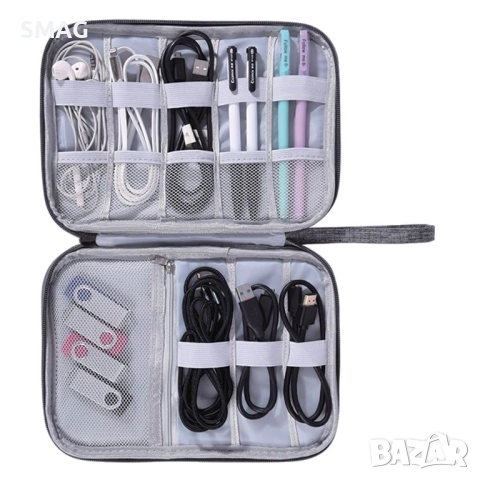 Органайзер за електроника с джобове сив 24.5x13x7.5 см_1193617, снимка 2 - Други - 52308420