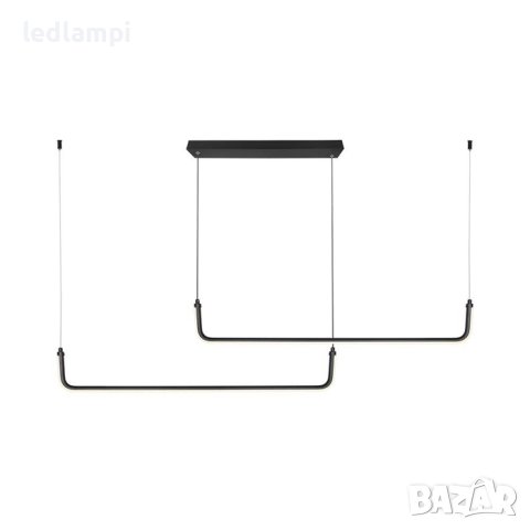 LED Полилей 24W Черен Неутрално Бяла Светлина