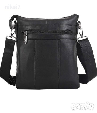 мъжка чанта от естествена кожа телешки бокс цип+тик так закопчаване, снимка 7 - Чанти - 42080904
