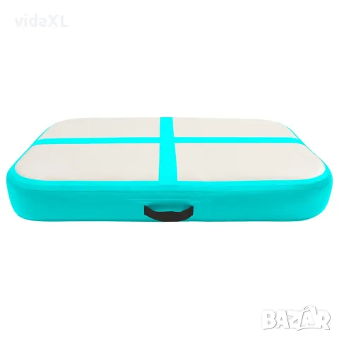 vidaXL Надуваем дюшек за гимнастика с помпа, 60x100x15 см, PVC, зелен, снимка 2 - Йога - 56148367