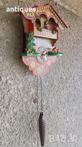 Стенен немски часовник Шварцвалд + термометър - Forest house, снимка 4 - Антикварни и старинни предмети - 53411688