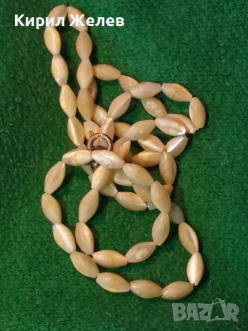 СТАР АРТ ДЕКО СКЪПОЦЕНЕН ГЕРДАН от РЪЧНО ШЛИФОВАН БЯЛ ИВИЧЕСТ АХАТ с ПОСРЕБРЕНА ЗАКОПЧАЛКА 27065, снимка 11 - Антикварни и старинни предмети - 35078554