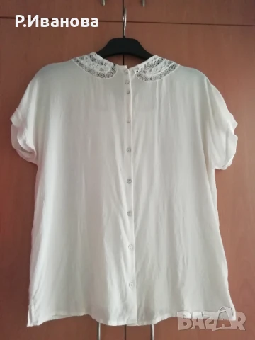 Нежна дамска блуза ZARA WOMAN, размер М, снимка 4 - Тениски - 51169899