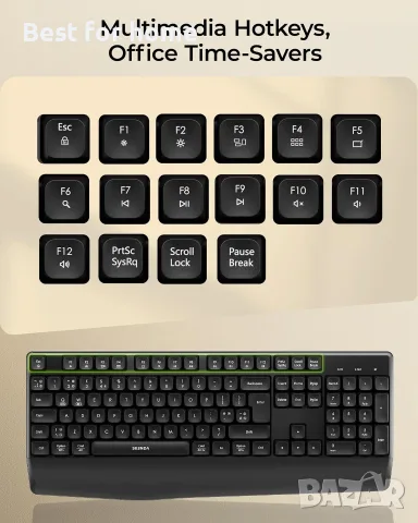 Комплект безжична Bluetooth клавиатура и мишка seenda COE200, QWERTY UK, снимка 7 - Клавиатури и мишки - 55930129