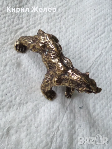 Бронзова фигурка статуетка на тигър 14518, снимка 2 - Антикварни и старинни предмети - 53221096
