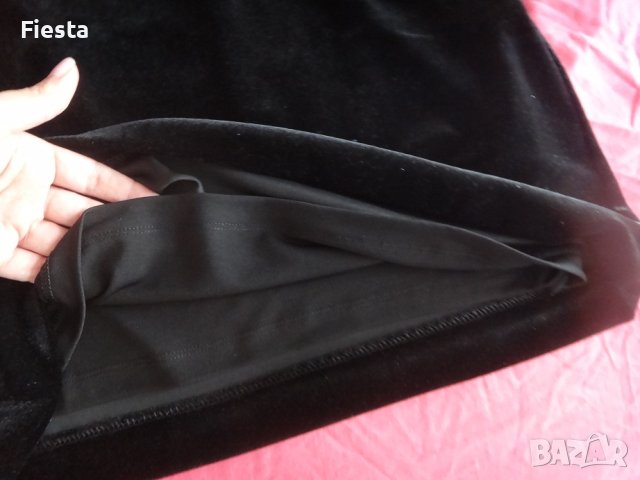 Mango Кадифен черен топ Lentop с шпиц деколте, снимка 9 - Потници - 41764792