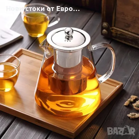 Чайник с подвижен инфузер, Неръждаема стомана, 750 мл, Прозрачен, снимка 2 - Кани - 49203214