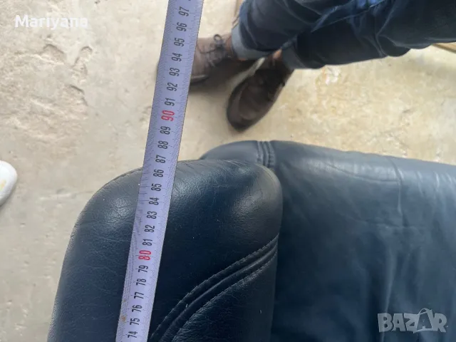 Син кожен диван, снимка 5 - Дивани и мека мебел - 50004983