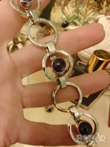Масивен сребърен комплект с аметист, снимка 9 - Бижутерийни комплекти - 49132122