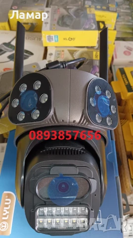 Тройна IP камера с WiFi приложение iCSee безжична камера 10MP