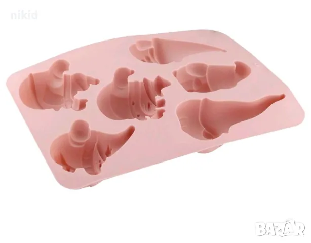 6 Гном Джудже снежен човек силиконов молд форма фондан гипс шоколад, снимка 2 - Форми - 48735095