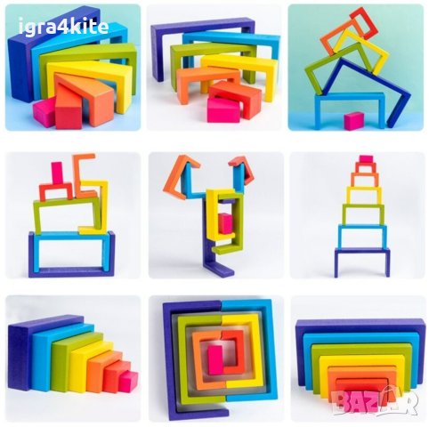 НАМАЛЕНИЯ Монтесори 4в1 комплект дървени игри / НОВО ! Логическа дървена игра, снимка 6 - Образователни игри - 42273461