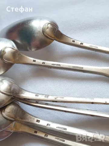 Комплект посребрени лъжички, снимка 5 - Антикварни и старинни предмети - 49471008