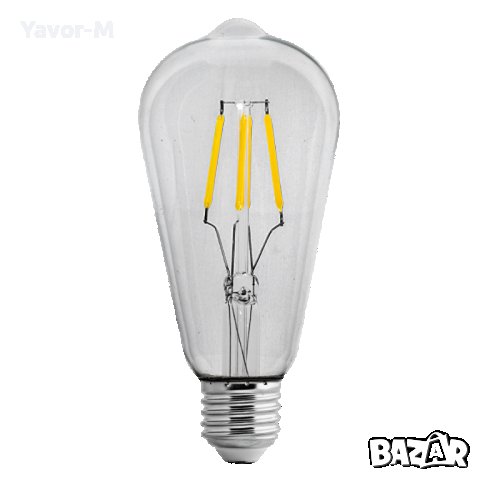 LED Filament, Лампа Крушка, Димираща, 4W, E27, 4200K, 220-240V AC, Неутрална светлина, U- LFST42742D