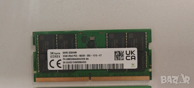 Продавам Перфектна Рам Памет Hynix 2x32Gb DDR5 5600Mhz SoDimm, снимка 2 - RAM памет - 53668669