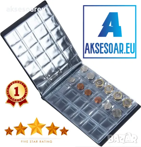 Кожен класьор албум с капачета за 240 монетни пари книга колекция за събиране на монети подарък за с, снимка 13 - Нумизматика и бонистика - 35550991