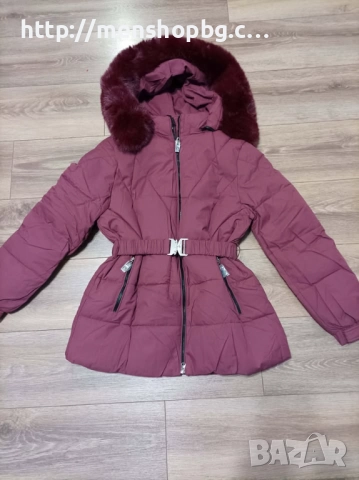 Голямо дамско яке с коланче -малиново