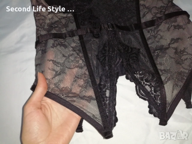 Hunkemoller 80B дамски дантелен корсет бюстие, снимка 8 - Корсети, бюстиета, топове - 53814886