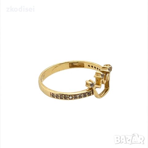 Златен дамски пръстен 1,70гр. размер:56 14кр. проба:585 модел:22375-1, снимка 2 - Пръстени - 44376156