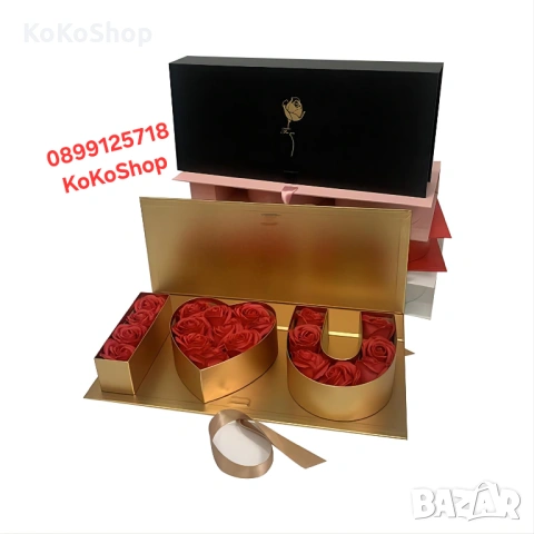 Кутия с рози  I Love you  - луксозен подарък, снимка 3 - Декорация за дома - 53356206