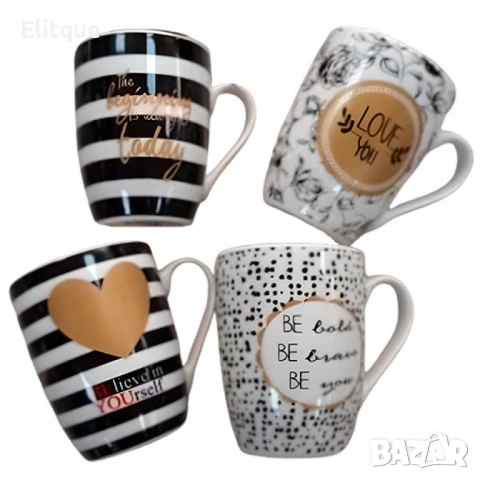 Керамична чаша, черно бели мотиви, 8.5X10.5CM, 200ML, снимка 11 - Чаши - 52854186