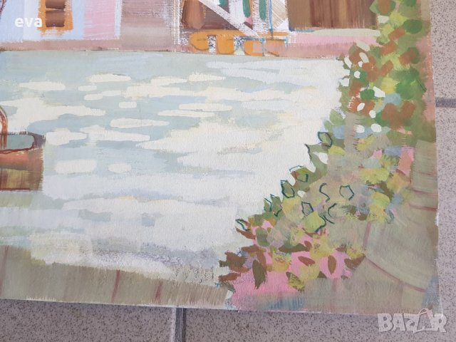 Пенка Николова известна българска художничка пейзаж ДВОР, снимка 5 - Картини - 34134283