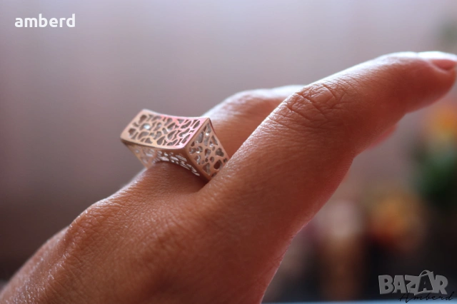 Невероятен сребърен пръстен - модел R086, снимка 4 - Пръстени - 53793064