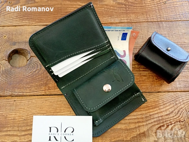 Ръчно изработен мъжки кожен портфейл 