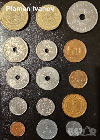 Лот стари монети Дания в добро състояние и в обръщение