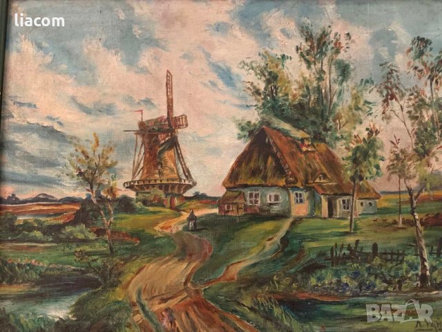 ЛЮДМИЛА РАЙКОВА масло/ пейзаж Холандия преди 1900 г, снимка 2 - Картини - 33897233
