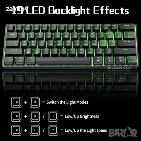 Геймърска клавиатура Dierya DK61se, снимка 5 - Клавиатури и мишки - 50630394