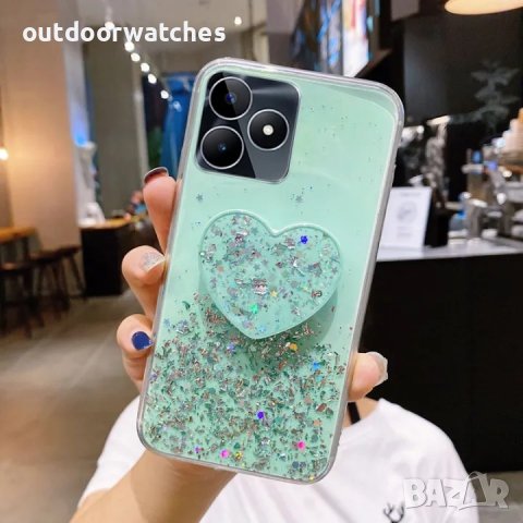 Модерен цветен калъф с холдър сърце за Samsung