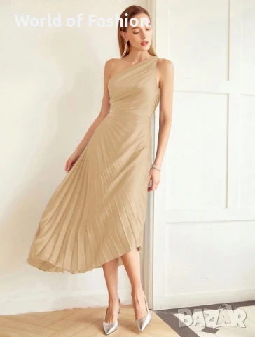 Рокля в златисто, снимка 4 - Рокли - 50662926