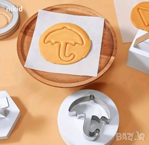 кръг звезда триъгълник чадър Squid game игра на калмари форма форми резец резци за сладки тесто , снимка 4 - Форми - 50158041