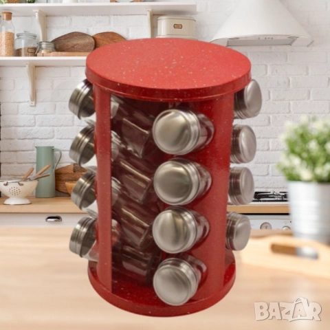 Комплект за подправки Voltz OV51217A16 4 стр.,16 бурк. ,Червен, инокс /неръж.стомана, снимка 2 - Други - 52062419