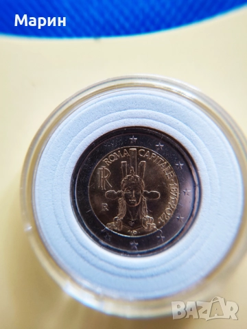 Рядка 2 евро монета – Италия 2021 „Рим – столица“ с производствен дефект, снимка 5 - Нумизматика и бонистика - 51953419