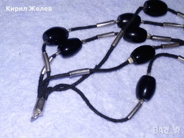 КРАСИВА ЕФЕКТНА СКЪПОЦЕННА ХЕНД - МЕЙД СРЕБЪРНА ГРИВНА СРЕБРО 925 и ЧЕРЕН ОНИКС 38700, снимка 15 - Гривни - 41741244