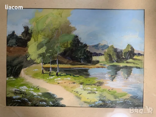 НИКОЛА ПИНДИКОВ (1898 - 1974) - гваш, снимка 2 - Картини - 50179221