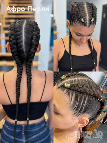 Боксьорски Плитки Box braids Детски прически Опашки Бохо Туистъри Ариел Къдрици Афро Канекалон , снимка 3 - Аксесоари за коса - 55848152