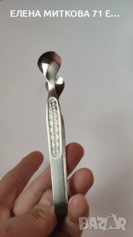 2 щипки за захар или лед с гравюра, снимка 3 - Прибори за хранене, готвене и сервиране - 52931600