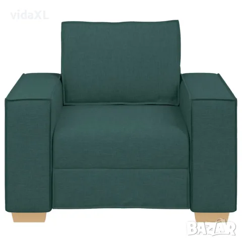 vidaXL Диван-фотьойл, тъмнозелен, 100x78x84 см, плат, снимка 4 - Дивани и мека мебел - 56148880