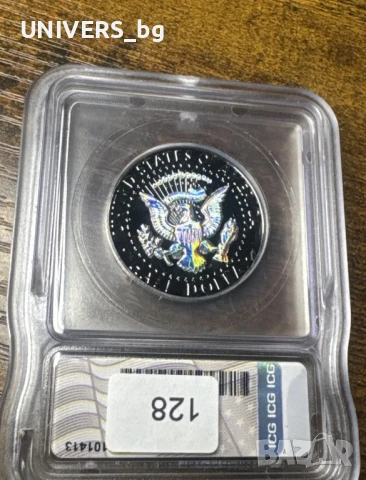 1965 Silver Kennedy half dollar(RUTHENIUM & HOLO)1 от 500 !!!, снимка 2 - Нумизматика и бонистика - 50961890